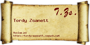 Tordy Zsanett névjegykártya
